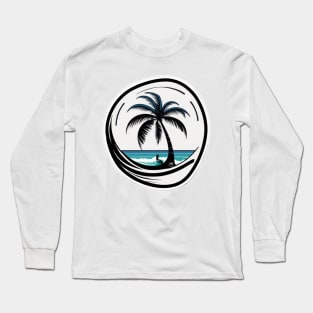 beach palm tree island Long Sleeve T-Shirt